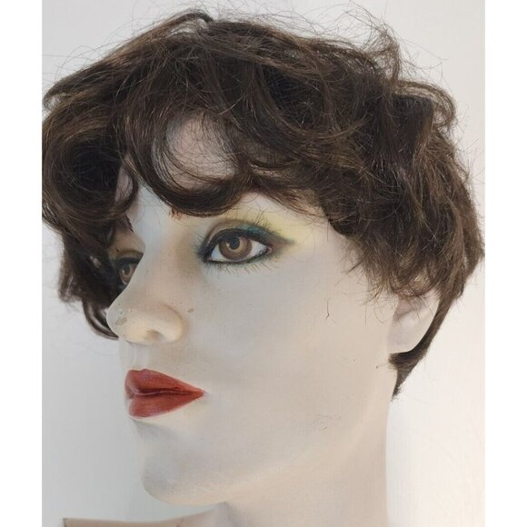 Paula Young Joy A3269 Brunette Short Wavy Bangs Wig Fun Casual Curl - Picture 1 of 8